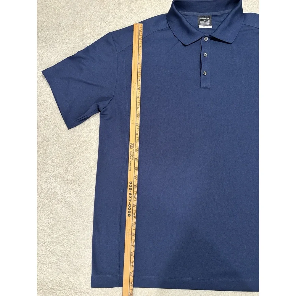 Nike Golf Polo Shirt Mens Large Blue Short Sleeve Dri-Fit Golfing Rugby‎ Causal